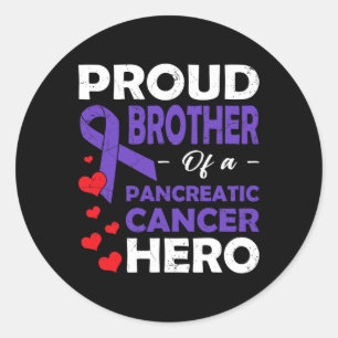 stolt bror till en pankreascancer Hero Warrior Runt Klistermärke