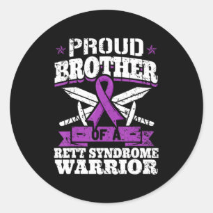 stolt bror till en Rett Syndrome Warrior RTT-Medve Runt Klistermärke