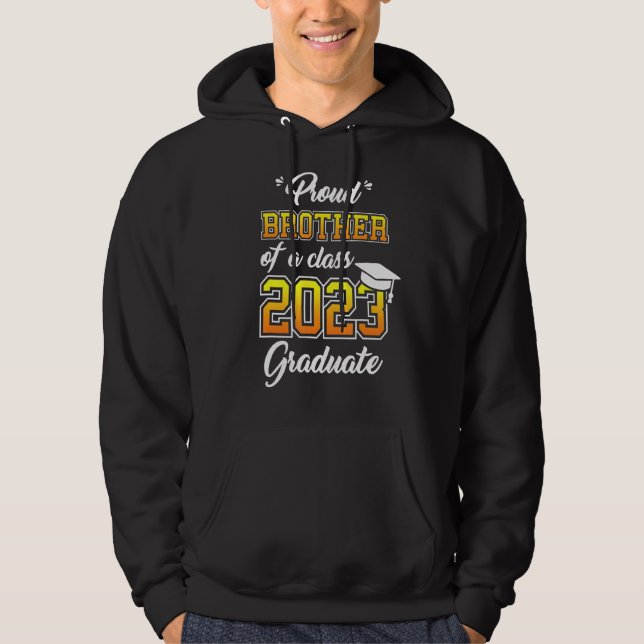 stolt bror till familjen Student 2023 Hoodie (Framsida)