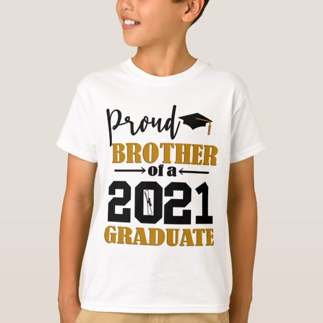 stolt bror till Student 2021 T Shirt (Framsida)