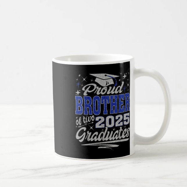 Stolt bror till två 2025 års studenter tvillingar  kaffemugg (Höger)