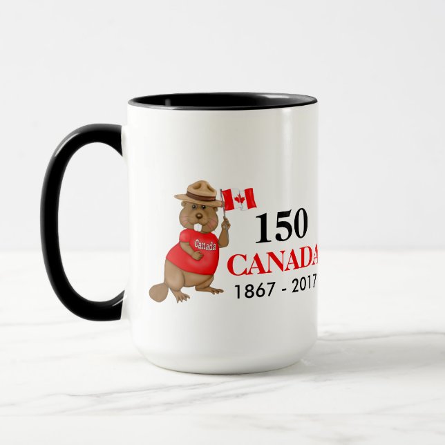 stolt Canadian Beaver 150-årsdagen Mugg (Vänster)
