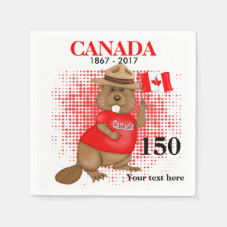 stolt Canadian Beaver 150-årsdagen Pappersservett