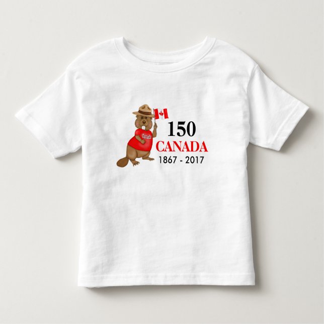 stolt Canadian Beaver 150-årsdagen T Shirt (Framsida)