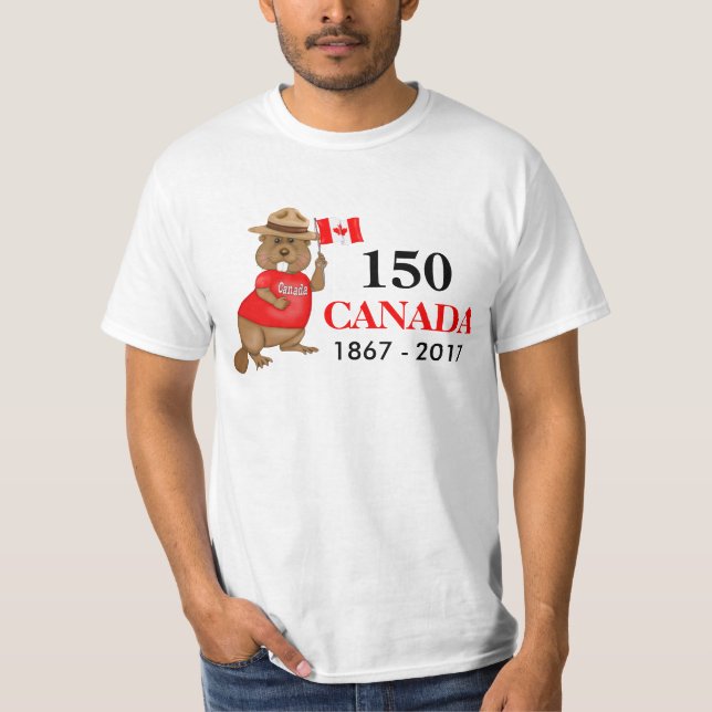 stolt Canadian Beaver 150-årsdagen Tee (Framsida)