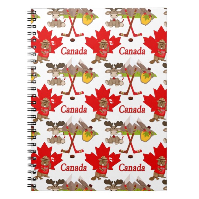 stolt Canadian Beaver Anteckningsbok Med Spiral (Framsidan)