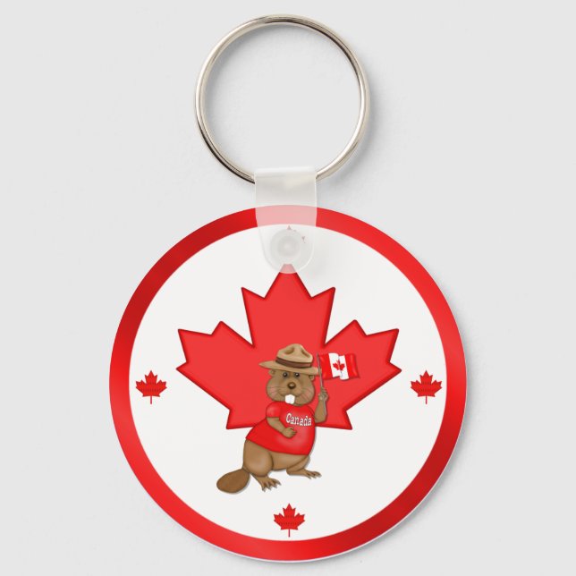 stolt Canadian Beaver Nyckelring (Framsida)