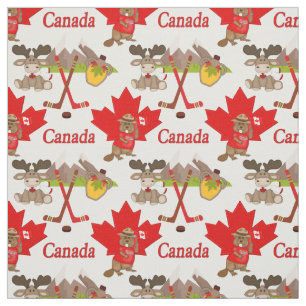 stolt Canadian Beaver och Moose Fabric Tyg