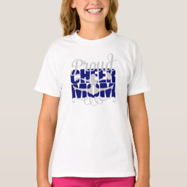stolt Cheer Mamma med blå brev Tee Shirt