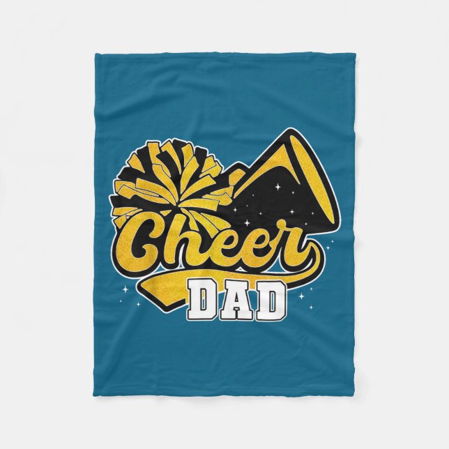 Stolt Cheer Pappa Favorit Cheerleader Konstverk Fleecefilt (Framsidan)