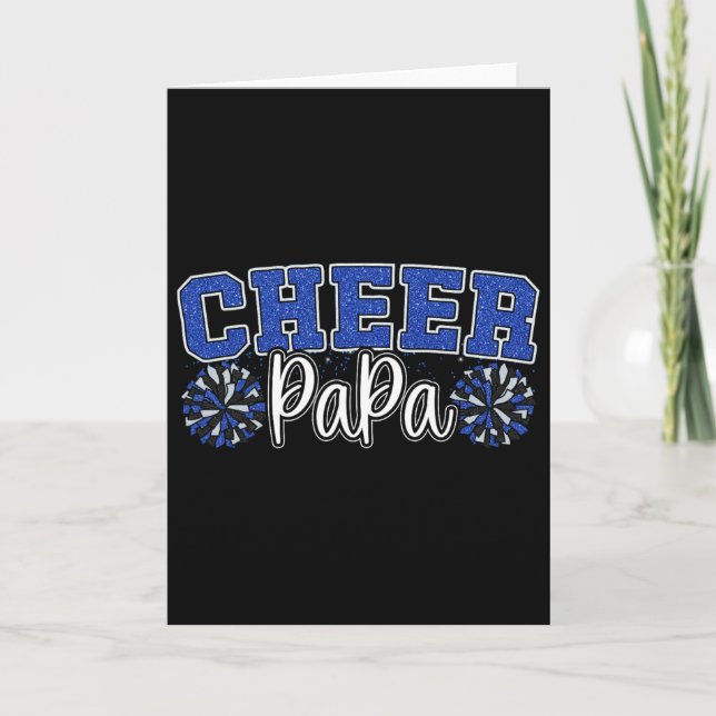 Stolt Cheer Pappa Min Favorit Cheerleader Kallar M Kort (Framsida)