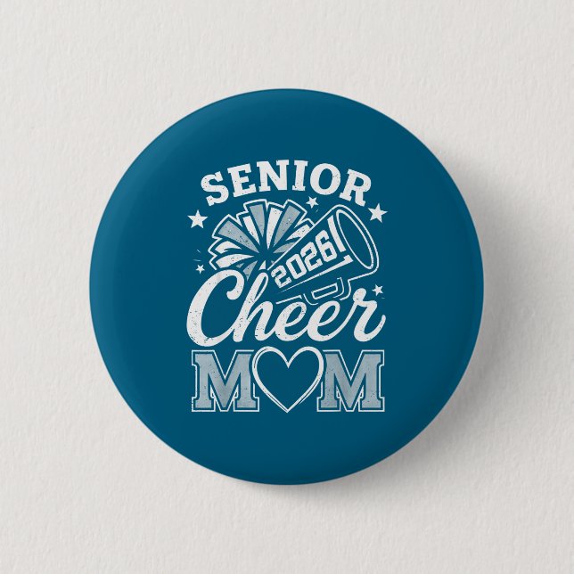 Stolt Cheerleader Mamma Klass 2026 Grafisk Konst Knapp (Framsida)