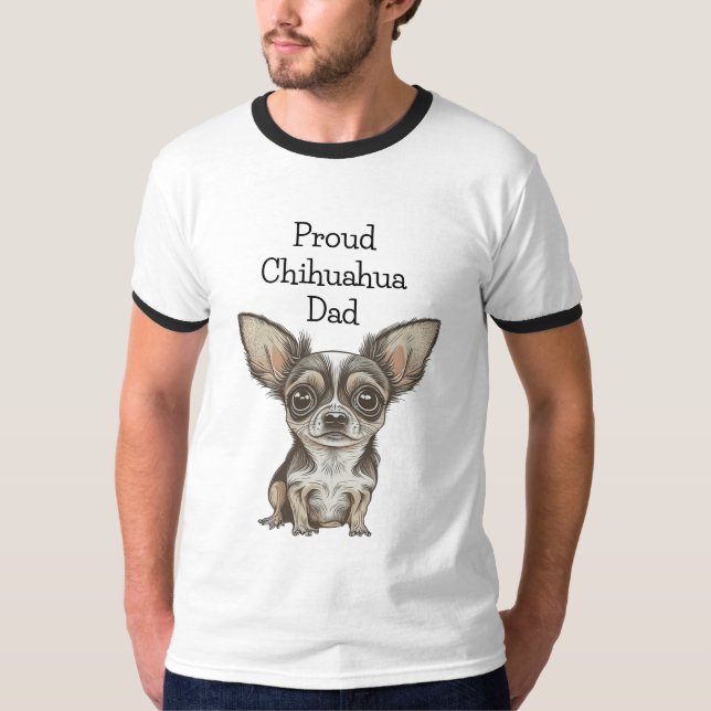 Stolt Chihuahua Pappa T Shirt (Framsida)