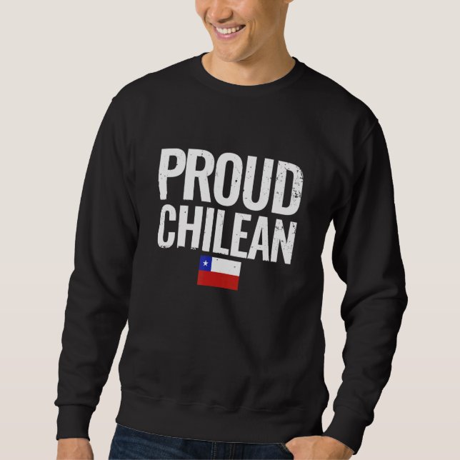 Stolt chilensk Chileflagga Lång Ärmad Tröja (Framsida)