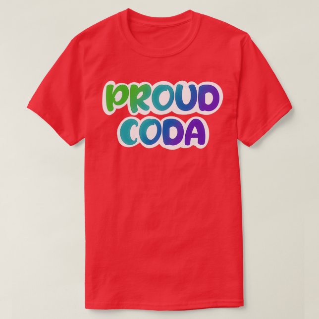 stolt CODA-gröntens blå lila-gradient T Shirt (Design framsida)