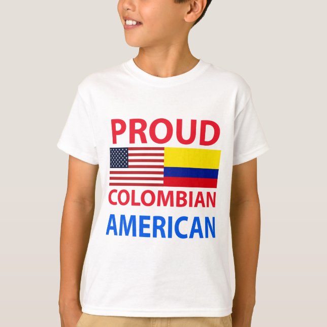 Stolt colombiansk amerikan t shirt (Framsida)