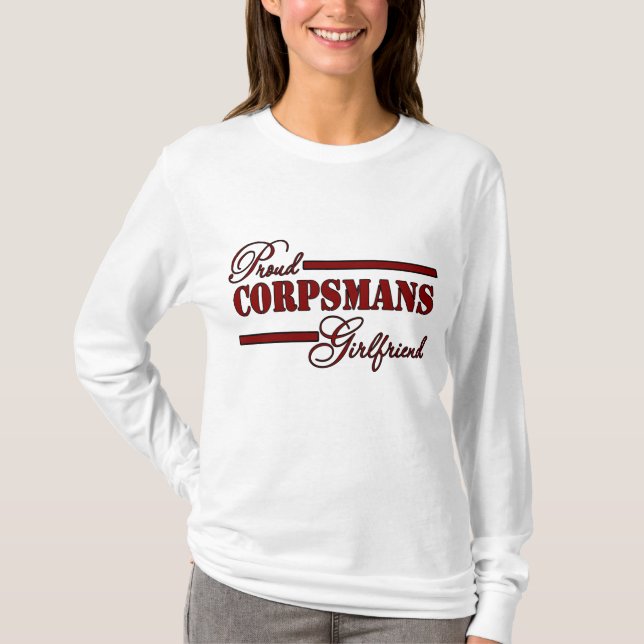 Stolt Corpsmans flickvän (den röda n-svarten) T-shirt (Framsida)