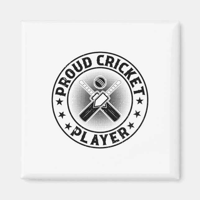 Stolt cricketspelare - Cricketande cricketspelare  Magnet (Framsidan)