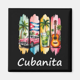 Stolt Cubanita Kubansk Flagga Gitarr Mojito Bil De Magnet