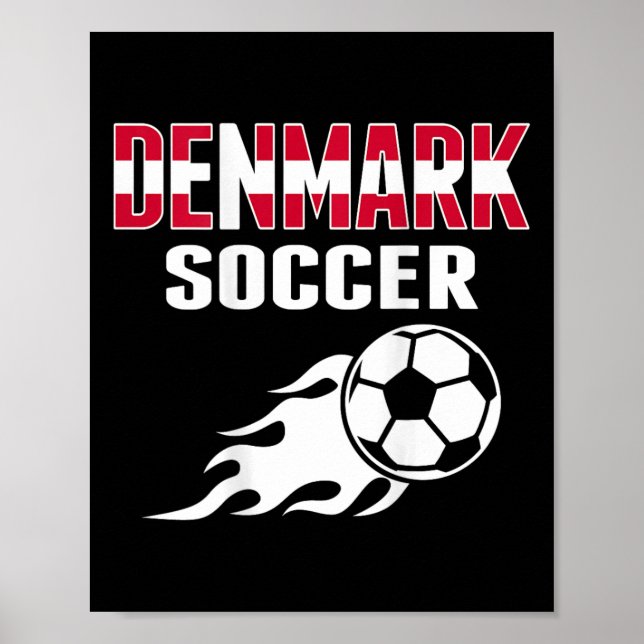 Stolt Danmark Fotbollsfans Tröja - Danska Fotboll Poster (Framsidan)