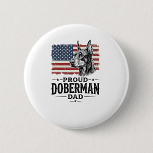 Stolt Doberman Pappa Vintage Flag Vector Design_1 Knapp