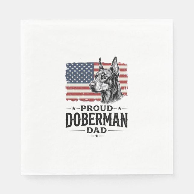 Stolt Doberman Pappa Vintage Flaggbild_1 Pappersservett (Framsidan)