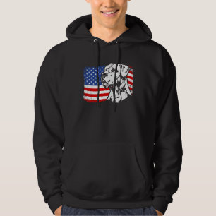 Stolt Dogo Argentino Amerikansk Flagga Patriotisk Hoodie