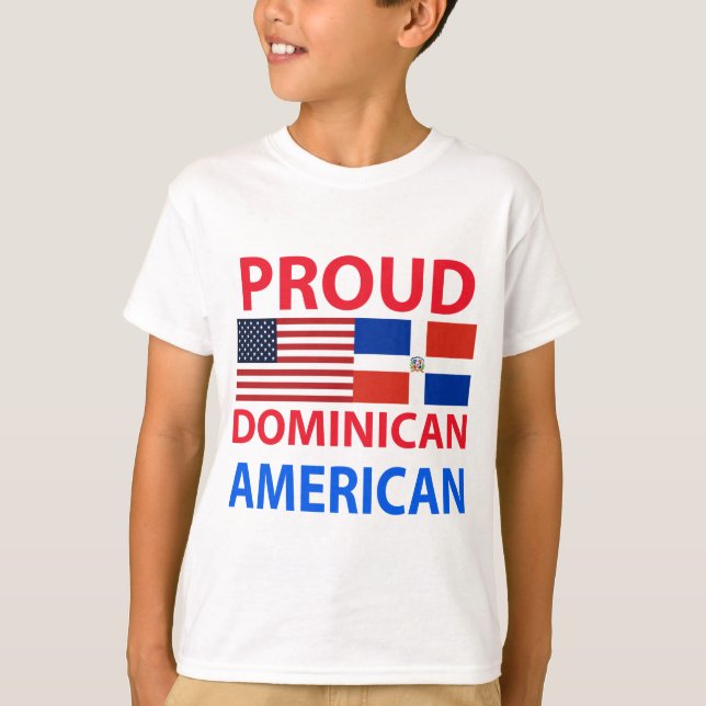 Stolt dominikansk amerikan t-shirt (Framsida)