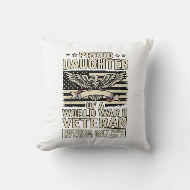 Stolt dotter till en andra världskrigets veteran t kudde (Framsida)