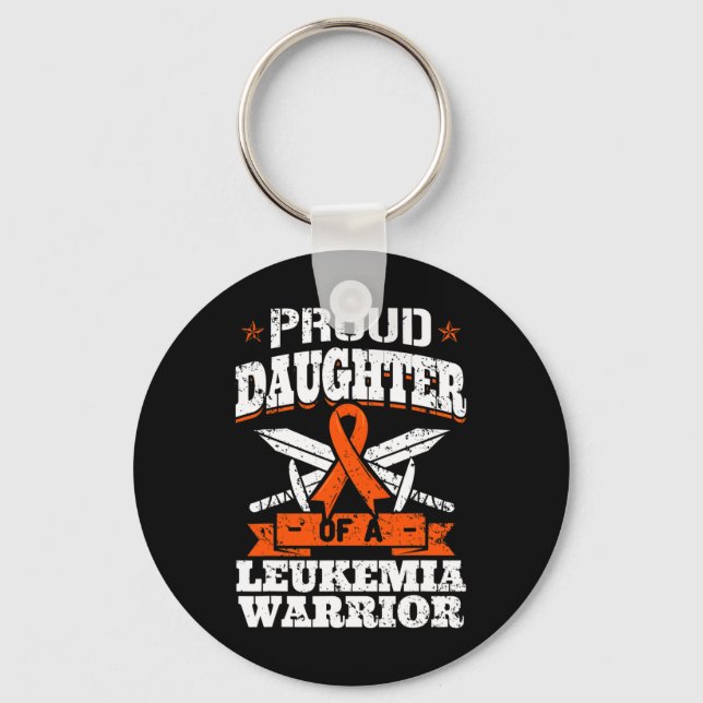 stolt dotter till en Leukemi Warrior Awareness Blo Nyckelring (Framsida)