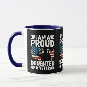 Stolt Dotter Till En Patriotisk Militär Pappa Mugg