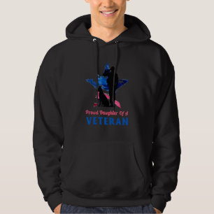 Stolt Dotter Till En Veteran USA Flagga Fars Dag Hoodie