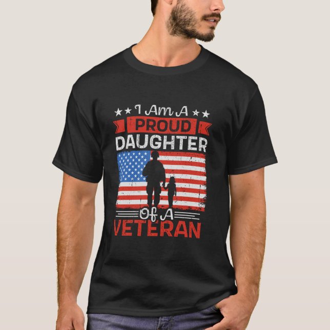stolt dotter till en veterinär i Pappa Patriotic K T Shirt (Framsida)