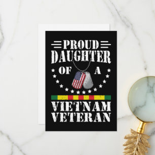 Stolt Dotter Till En Vietnamveteran Patriotisk Pre Tack Kort