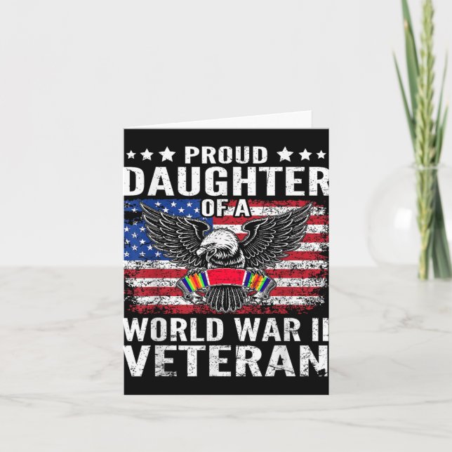 Stolt Dotter Till En Wwii Veteran Världskrig 2 Us  Kort (Framsida)