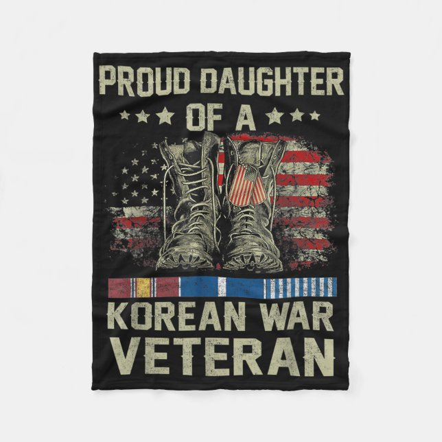 stolt dotter till koreanska Krig-veteranernas amer Fleecefilt (Framsidan)