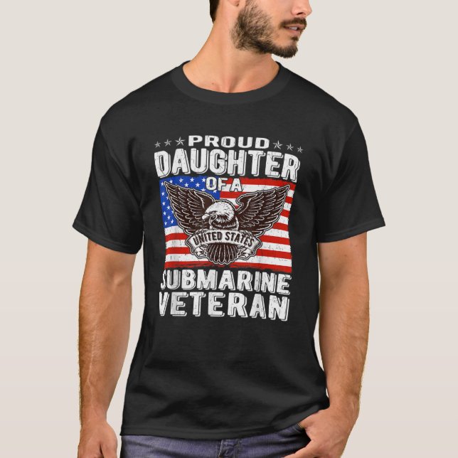 stolt dotter till undervattensveteran Patriotic Mi T Shirt (Framsida)