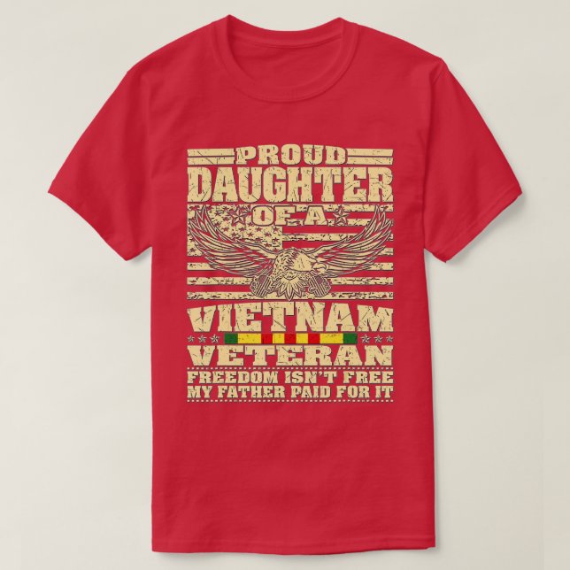 stolt dotter till Vietnam Veteran 2 T Shirt (Design framsida)