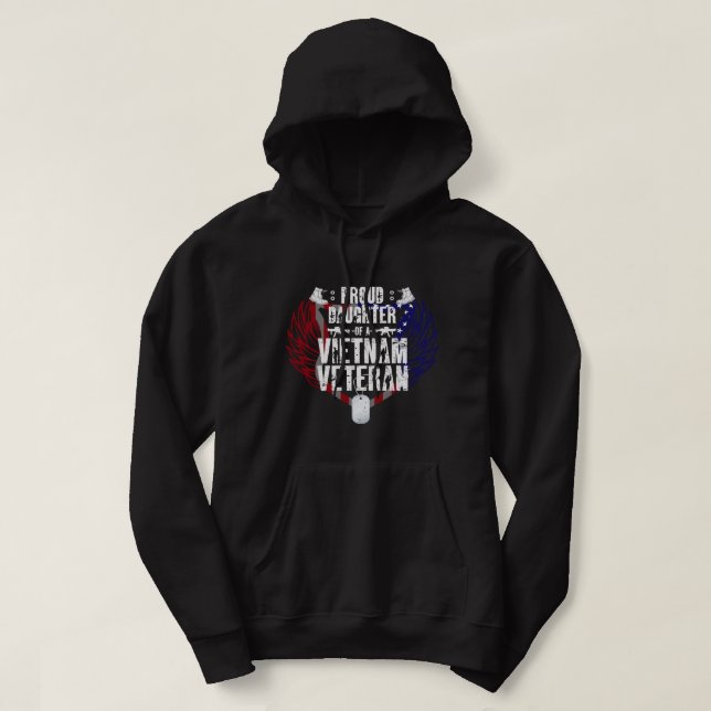 stolt dotter till Vietnam Veteran 333 Hoodie (Design framsida)