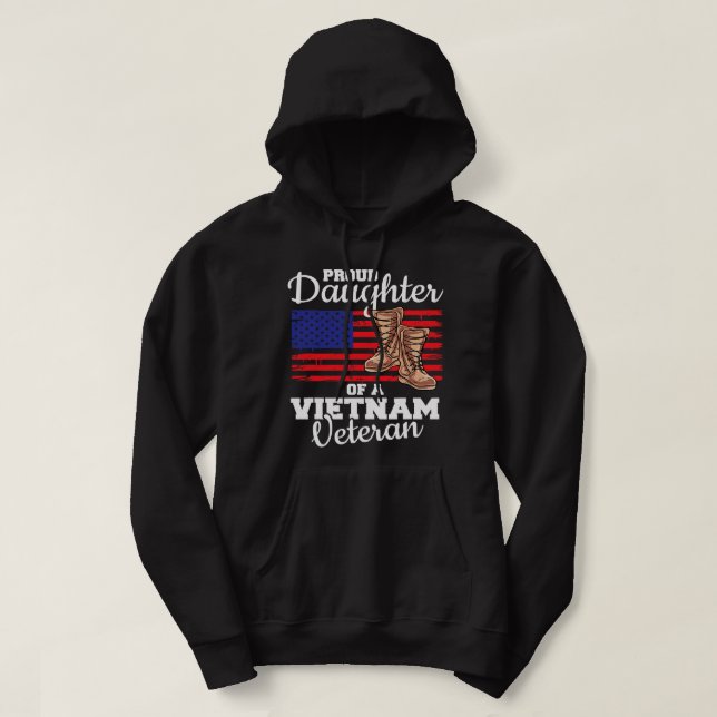 stolt dotter till Vietnam Veteran 337 Hoodie (Design framsida)