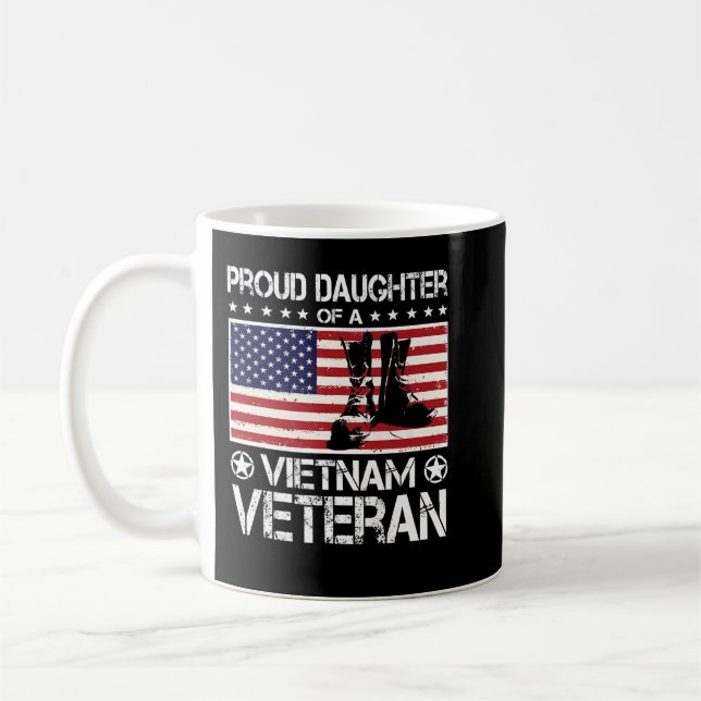 stolt dotter till Vietnam Veteran US Flagga Vetera Kaffemugg (Vänster)