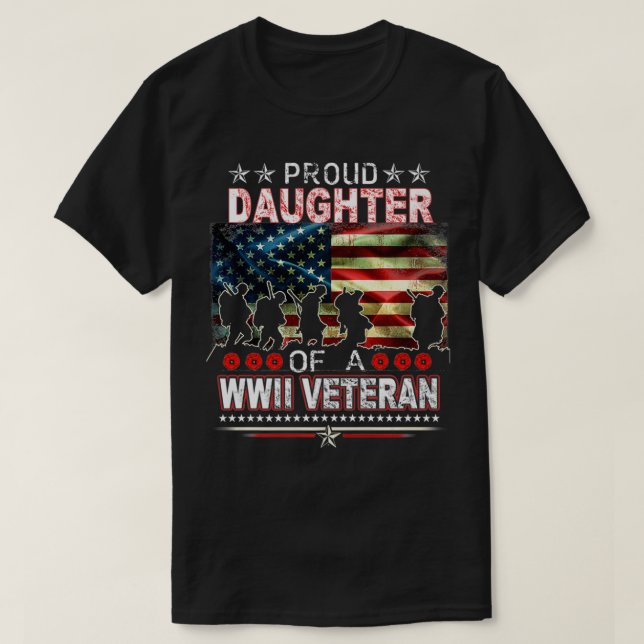 stolt dotter till WWII Veterans Världskrig 2 Vet T Shirt (Design framsida)