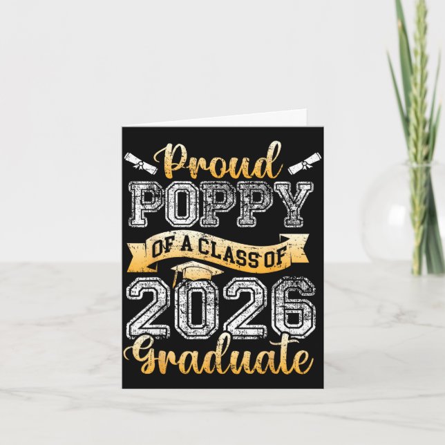 Stolt examen poppy av klass 2026 seniorGraduat Kort (Framsida)