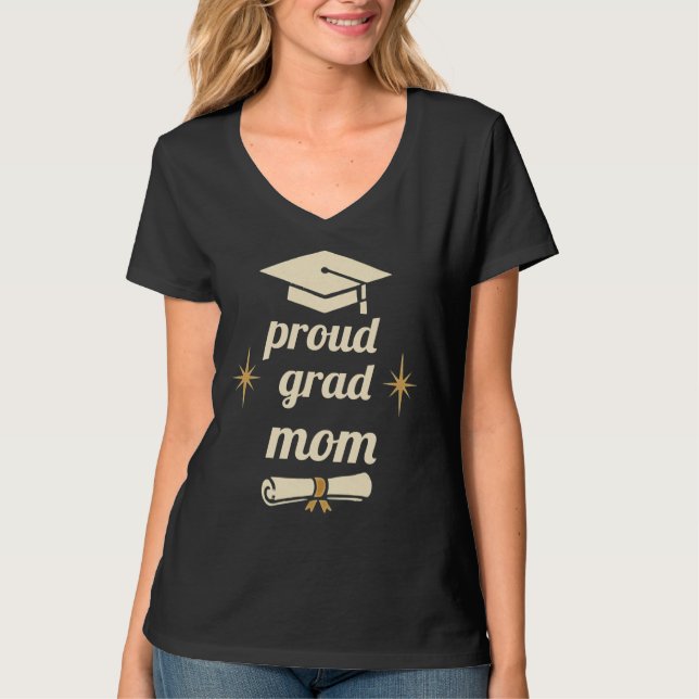 Stolt Examensmamma V-ringad T-shirt (Framsida)