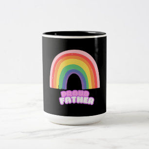 Stolt Fader Regnbåge Pappa Fars Dag Söt Retro D Två-Tonad Mugg