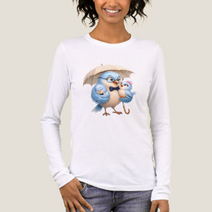 Stolt Fader Söt Fågel Familj T-Shirt