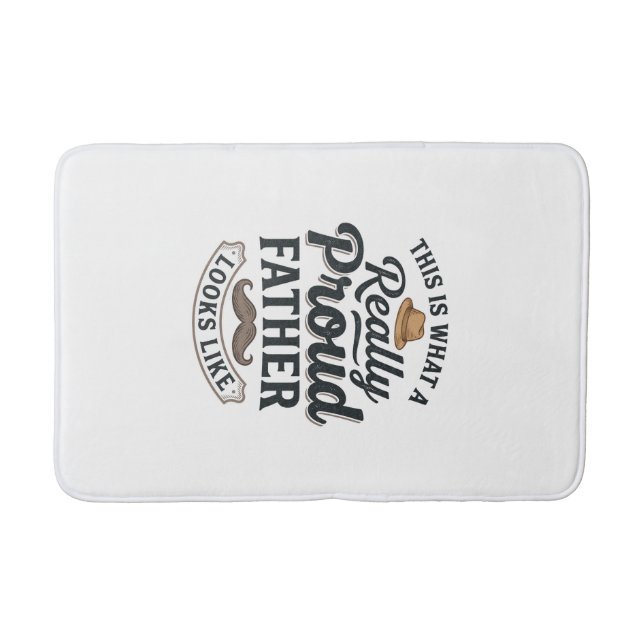 Stolt Fader Vintage Gravyr Citat Design_1 Badrumsmatta (Framsidan)