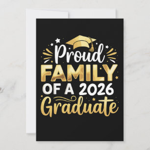 Stolt Familj Till En 2026 Examen 26 Guld Examen Inbjudningar