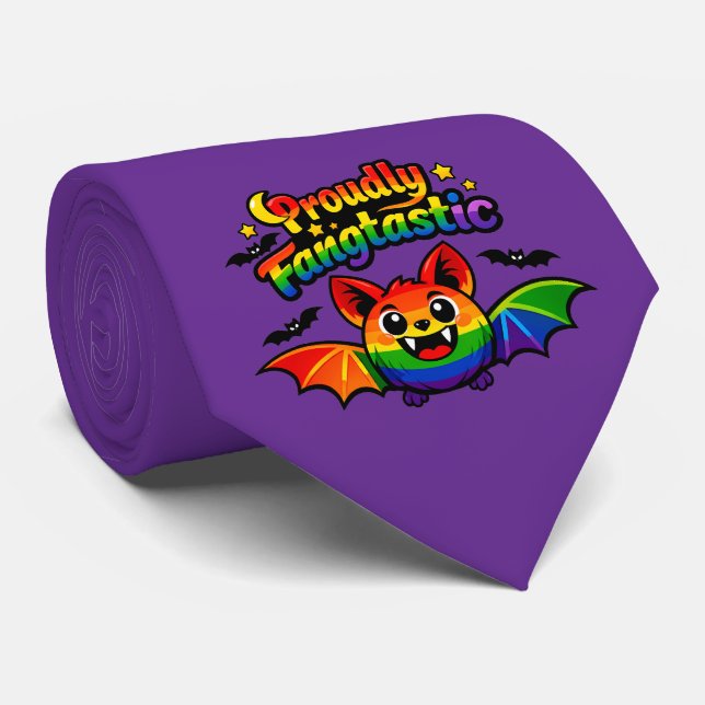 🦇🌈 Stolt Fangtastisk Fladdermus Slips (Rullad)