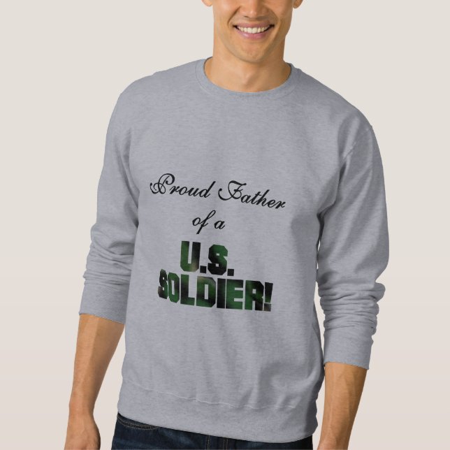 Stolt far av Tshirts och gåvor för en US-soldat Långärmad Tröja (Framsida)